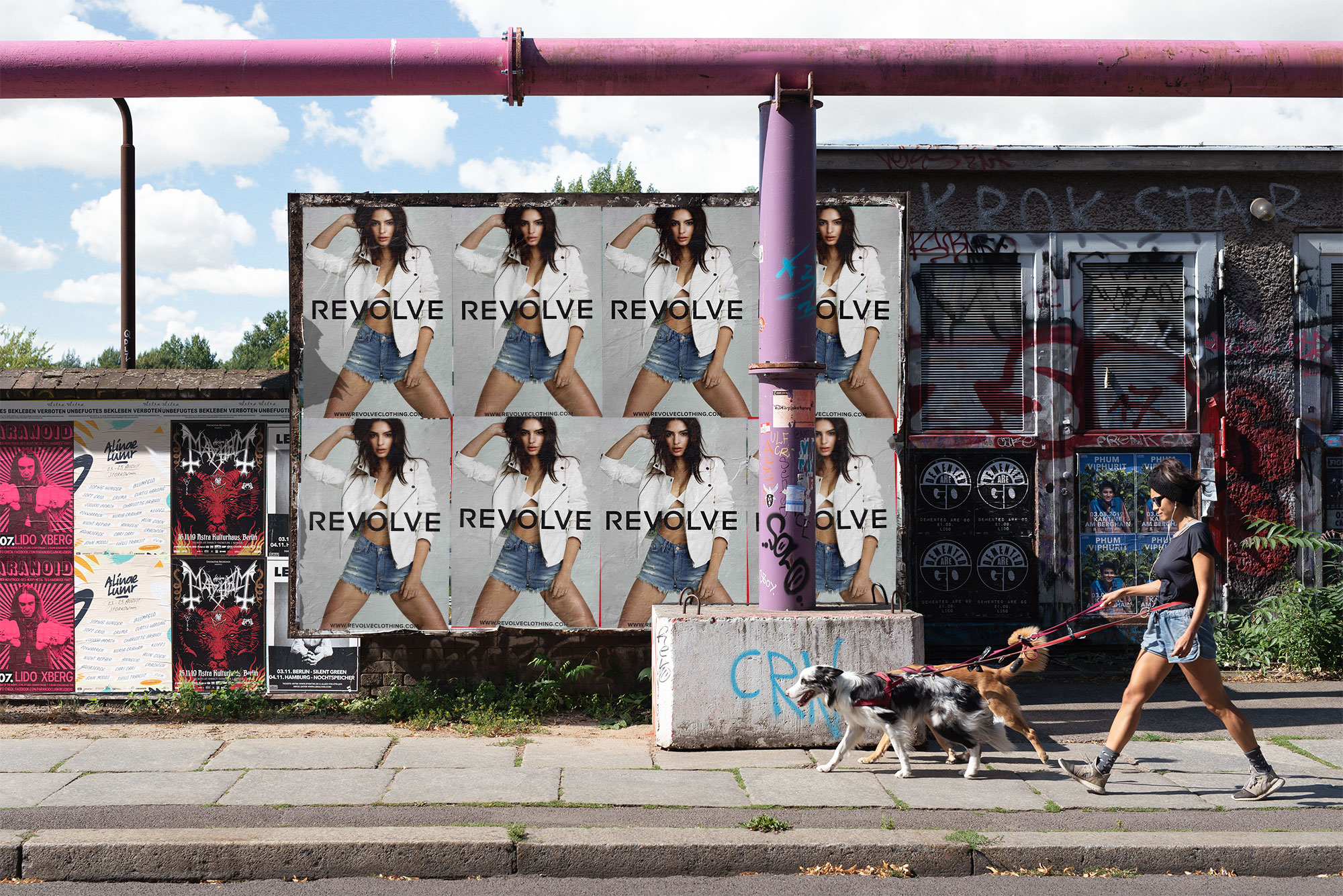 Wheatpasting Los Angeles - wild posting campaign installation for Revolve