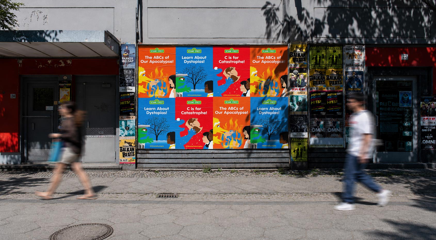 Wheatpasting Los Angeles - wild posting campaign installation