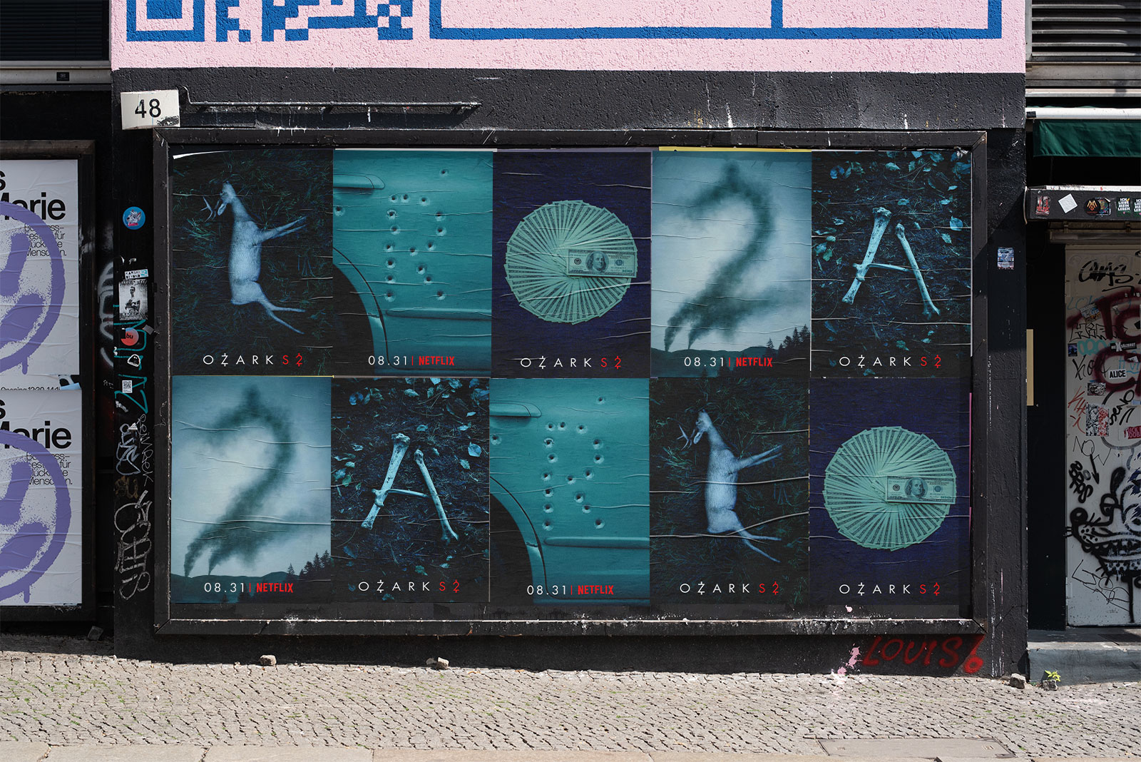 Wheatpasting Los Angeles - street poster campaign for Netflix Ozark