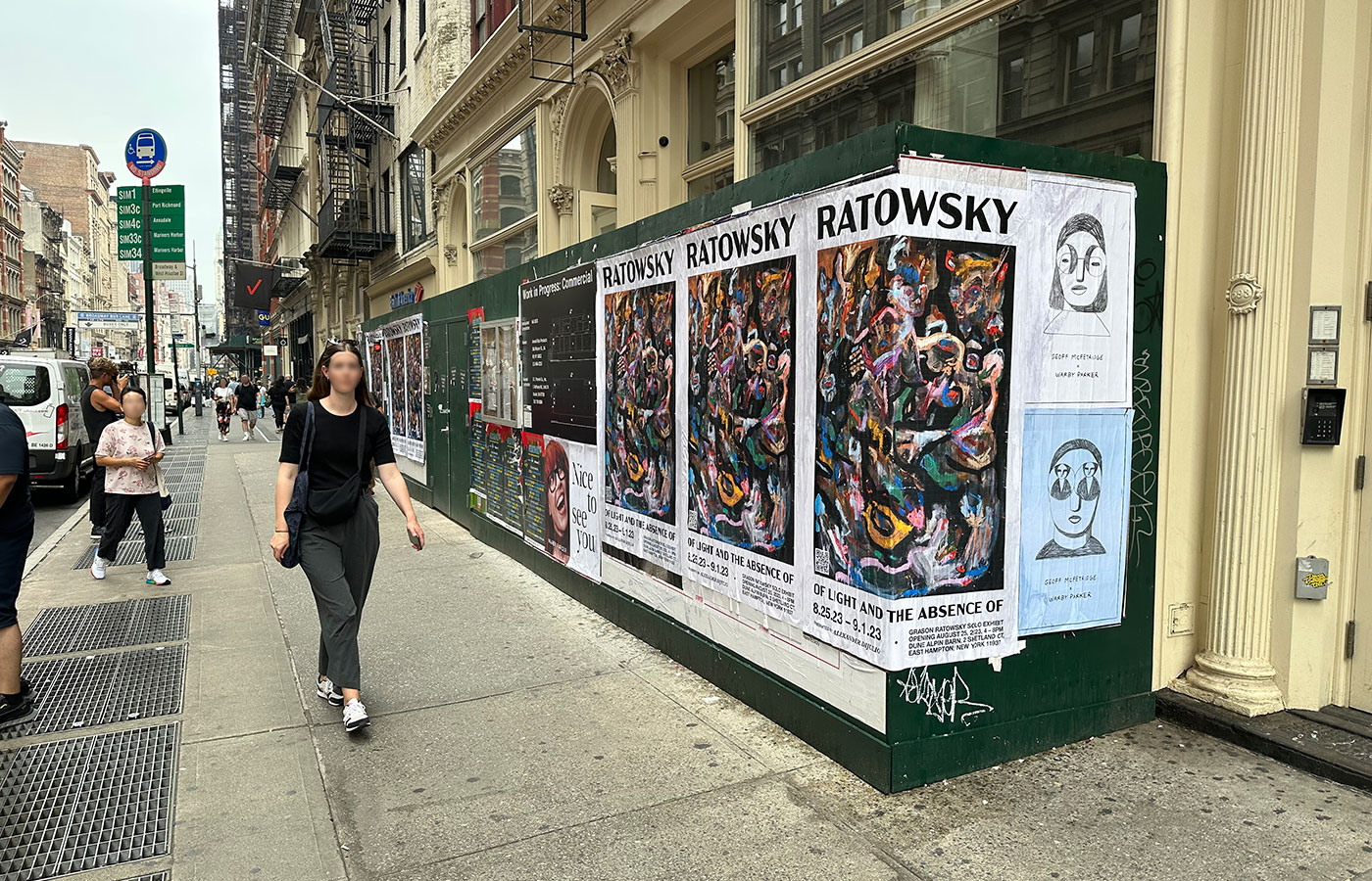 Wild posting Los Angeles - street poster campaign for Grason Ratowsky exhibition